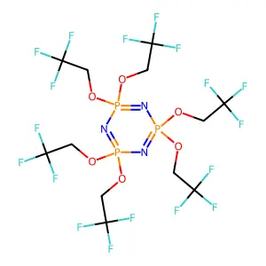 Cyclo-tris(bis(2,2,2-trifluoroethoxy)phosphonitrile) structure
