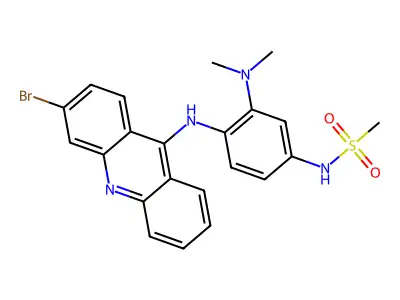 Methanesulfonamide, N-(4-((3-bromo-9-acridinyl)amino)-3-(dimethylamino)phenyl)- structure