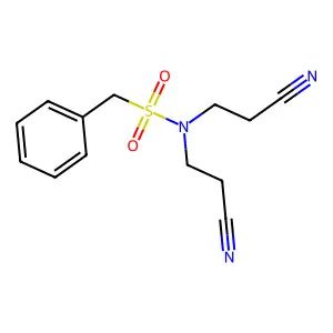 N,N-bis(2-cyanoethyl)-1-phenylmethanesulfonamide structure