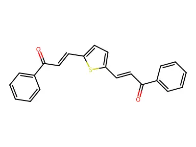 3-[5-(3-Oxo-3-phenylprop-1-enyl)thiophen-2-yl]-1-phenylprop-2-en-1-one structure