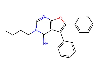 3-Butyl-5,6-diphenylfuro[2,3-d]pyrimidin-4-imine structure