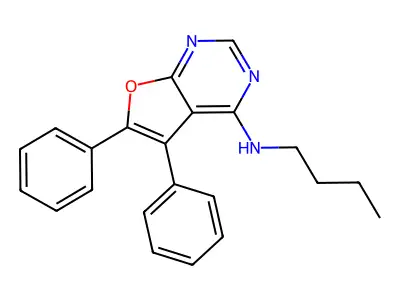 Furo[2,3-d]pyrimidin-4-amine, N-butyl-5,6-diphenyl- structure