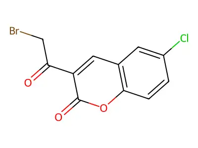 2H-1-Benzopyran-2-one, 3-(bromoacetyl)-6-chloro- structure