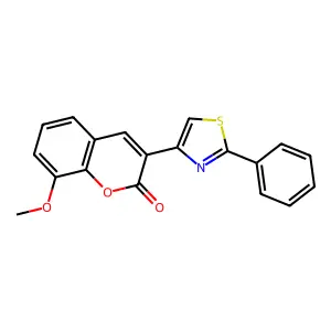 8-methoxy-3-(2-phenyl-1,3-thiazol-4-yl)-2H-chromen-2-one structure