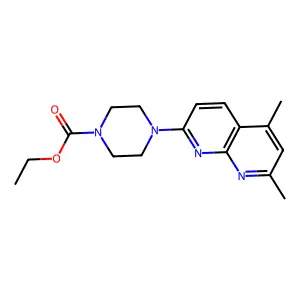 Ethyl 4-(5,7-dimethyl-1,8-naphthyridin-2-yl)piperazine-1-carboxylate structure