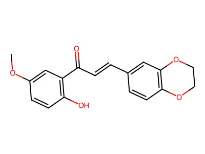 3-(2,3-dihydro-1,4-benzodioxin-6-yl)-1-(2-hydroxy-5-methoxyphenyl)prop-2-en-1-one structure