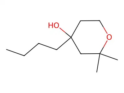 4-butyl-2,2-dimethyltetrahydro-2H-pyran-4-ol structure