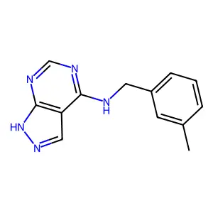 N-[(3-methylphenyl)methyl]-1H-pyrazolo[3,4-d]pyrimidin-4-amine structure