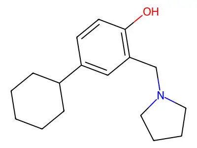o-Cresol, 4-cyclohexyl-alpha-(1-pyrrolidinyl)- structure