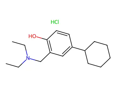 o-Cresol, 4-cyclohexyl-alpha-(diethylamino)-, hydrochloride structure