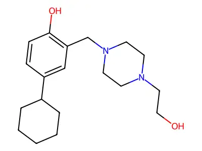 1-Piperazineethanol, 4-(5-cyclohexyl-2-hydroxybenzyl)- structure
