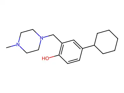 o-Cresol, 4-cyclohexyl-alpha-(4-methyl-1-piperazinyl)- structure
