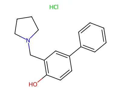 (1,1'-Biphenyl)-4-ol, 3-(1-pyrrolidinylmethyl)-, hydrochloride structure