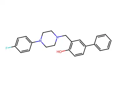 (1,1'-Biphenyl)-4-ol, 3-((4-(4-fluorophenyl)-1-piperazinyl)methyl)- structure