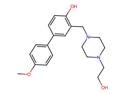 1-Piperazineethanol, 4-((4-hydroxy-4'-methoxy(1,1'-biphenyl)-3-yl)methyl)- structure
