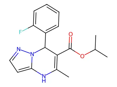 7-(2-Fluorophenyl)-6-isopropoxycarbonyl-5-methyl-4,7-dihydropyrazolo(1,5-a)pyrimidine structure