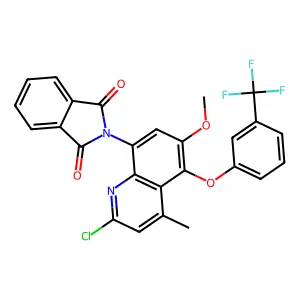 2-Chloro-6-methoxy-4-methyl-8-phthalimido-5-[3-trifluoromethylphenoxy]quinoline structure