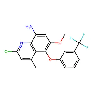 2-Chloro-6-methoxy-4-methyl-5-(3-(trifluoromethyl)phenoxy)quinolin-8-amine structure