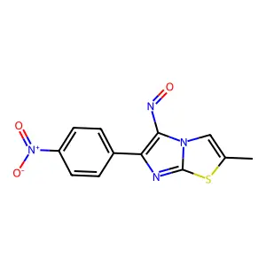 Imidazo(2,1-b)thiazole, 2-methyl-6-(p-nitrophenyl)-5-nitroso- structure