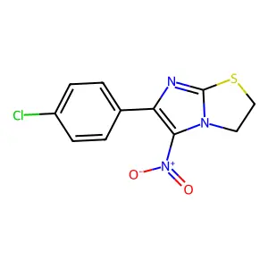 Imidazo(2,1-b)thiazole, 2,3-dihydro-6-(p-chlorophenyl)-5-nitro- structure