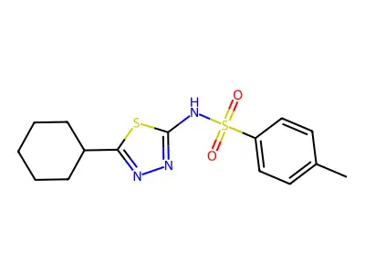 N-(5-cyclohexyl-1,3,4-thiadiazol-2-yl)-4-methylbenzenesulfonamide structure
