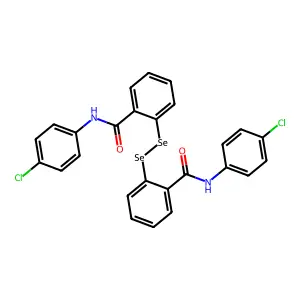 N-(4-chlorophenyl)-2-[[2-[(4-chlorophenyl)carbamoyl]phenyl]diselanyl]benzamide structure