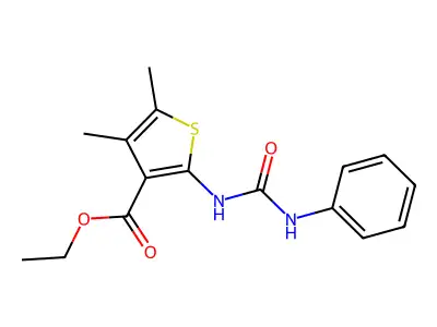 Ethyl 2-[(anilinocarbonyl)amino]-4,5-dimethyl-3-thiophenecarboxylate structure