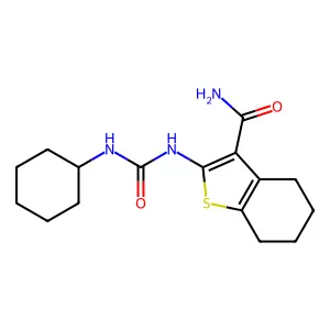 2-(Cyclohexylcarbamoylamino)-4,5,6,7-tetrahydro-1-benzothiophene-3-carboxamide structure