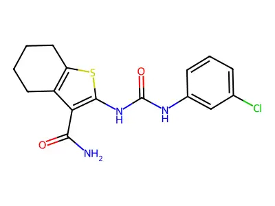 2-(3-(3-Chlorophenyl)ureido)-4,5,6,7-tetrahydrobenzo[b]thiophene-3-carboxamide structure