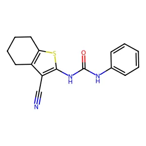 Urea, N-(3-cyano-4,5,6,7-tetrahydrobenzo[b]thien-2-yl)-N'-phenyl- structure