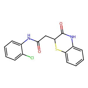 N-(2-Chlorophenyl)-3,4-dihydro-3-oxo-2H-1,4-benzothiazine-2-acetamide structure