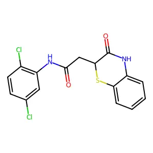 N-(2,5-Dichlorophenyl)-2-(3-oxo-3,4-dihydro-2H-1,4-benzothiazin-2-yl)acetamide structure