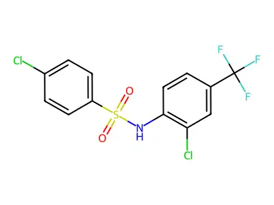 Benzenesulfonamide, 4-chloro-N-[2-chloro-4-(trifluoromethyl)phenyl]- structure
