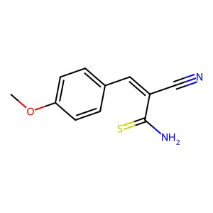 (2Z)-2-cyano-3-(4-methoxyphenyl)prop-2-enethioamide structure