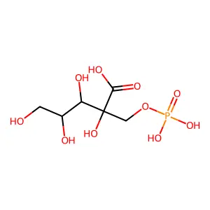 2-Carboxy-D-arabinitol 1-phosphate structure