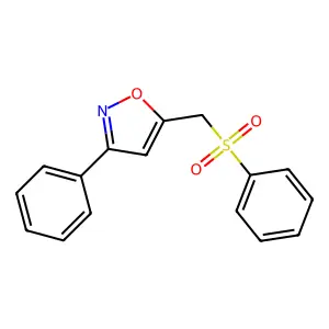 3-Phenyl-5-[(phenylsulfonyl)methyl]isoxazole structure