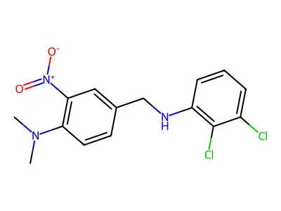 Benzenemethanamine, N-(2,3-dichlorophenyl)-4-(dimethylamino)-3-nitro- structure