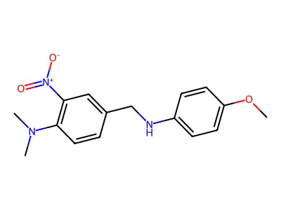 Benzenemethanamine, 4-(dimethylamino)-N-(4-methoxyphenyl)-3-nitro- structure