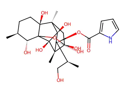 Ryanodol, 18-hydroxy-, 3-(1H-pyrrole-2-carboxylate) structure
