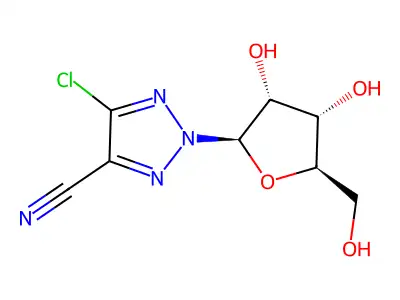 2H-1,2,3-Triazole-4-carbonitrile, 5-chloro-2-(beta-D-ribofuranosyl)- structure