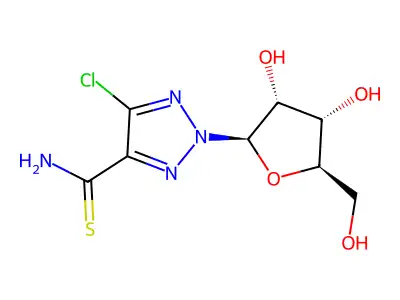 2H-1,2,3-Triazole-4-carbothioamide, 5-chloro-2-(beta-D-ribofuranosyl)- structure