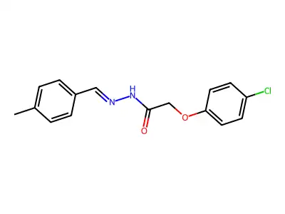 2-(4-chlorophenoxy)-N-[(4-methylphenyl)methylideneamino]acetamide structure