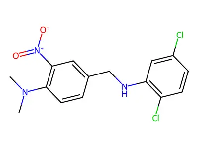 Benzenemethanamine, N-(2,5-dichlorophenyl)-4-(dimethylamino)-3-nitro- structure