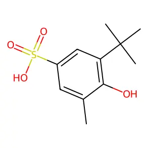 Benzenesulfonic acid, 3-(1,1-dimethylethyl)-4-hydroxy-5-methyl- structure