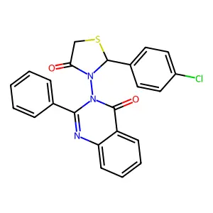 4(3H)-Quinazolinone, 3-(2-(4-chlorophenyl)-4-oxothiazolidin-3-yl)-2-phenyl- structure