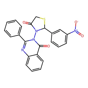 4(3H)-Quinazolinone, 3-(2-(3-nitrophenyl)-4-oxo-3-thiazolidinyl)-2-phenyl- structure