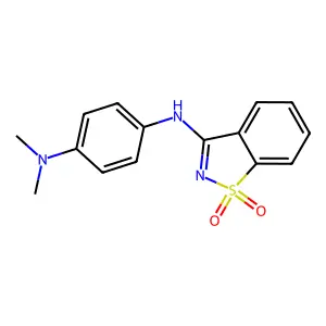 N'-(1,1-dioxido-1,2-benzothiazol-3-yl)-N,N-dimethylbenzene-1,4-diamine structure