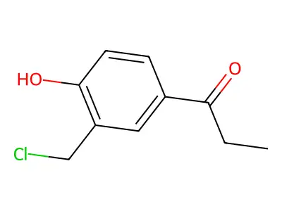 1-[3-(Chloromethyl)-4-hydroxyphenyl]propan-1-one structure