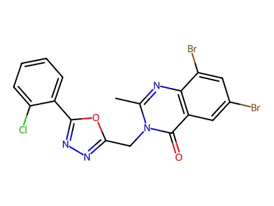 4(3H)-Quinazolinone, 6,8-dibromo-3-((5-(2-chlorophenoxy)-1,3,4-oxadiazol-2-yl)methyl)-2-methyl- structure