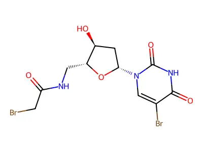 Uridine, 5-bromo-5'-((bromoacetyl)amino)-2',5'-dideoxy- structure
